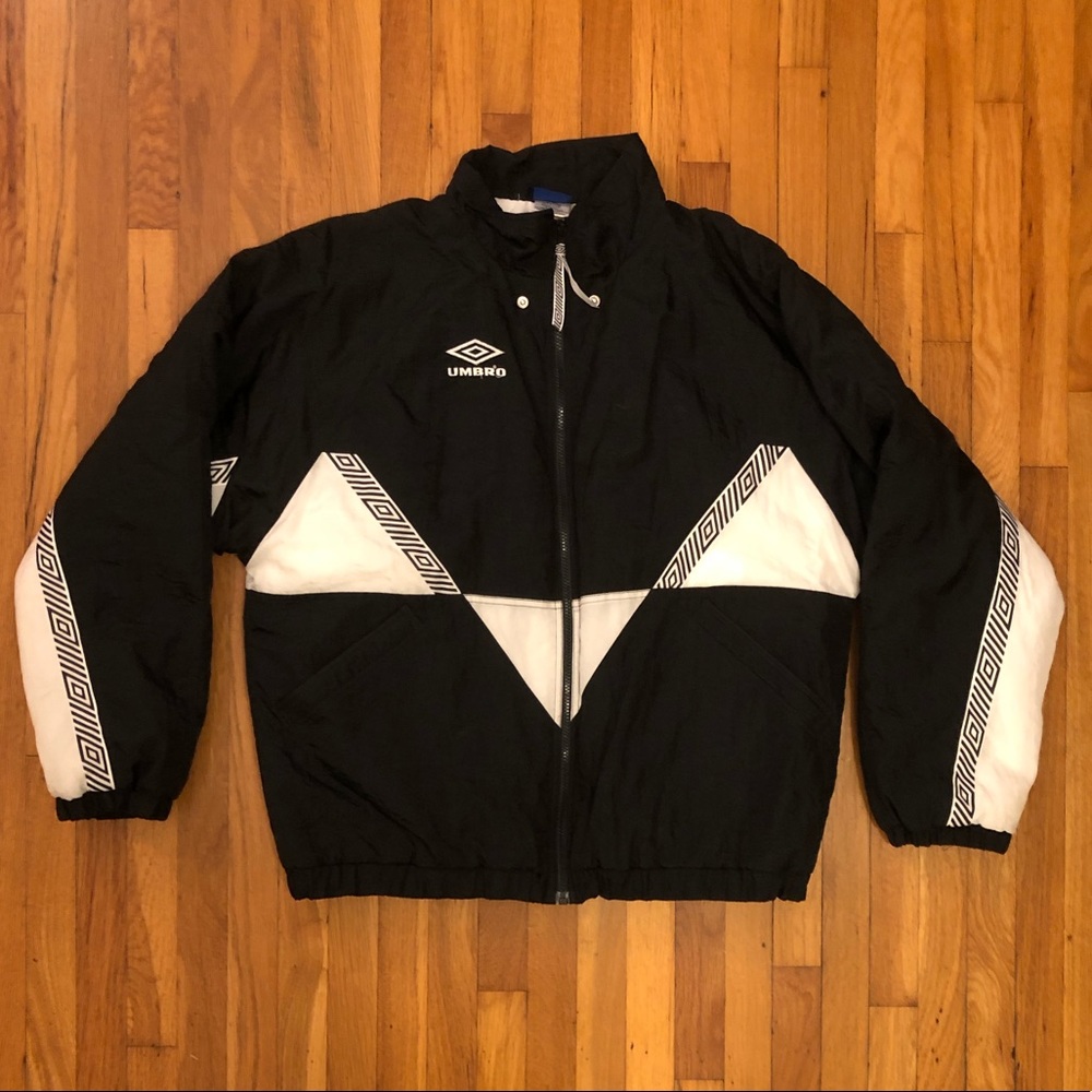 VIntage Umbro Soccer Jacket Warm Up 90s Black VTG